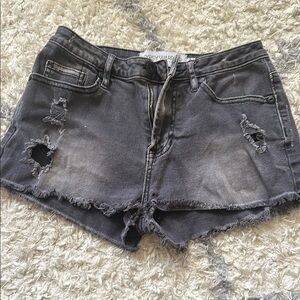 Women's Distressed Gray Shorts